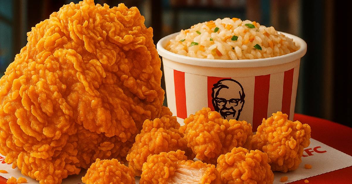 เคเอฟซี มีเซอร์ไพรส์  อิ่มไก่แล้วแจกของอีก ขนกลับได้หมด ชาม ช้อน เก้าอี้ ในร้าน